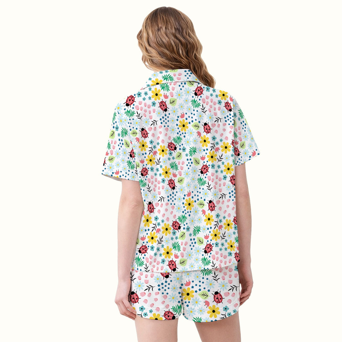 Ladybug Floral Garden Pajama Set