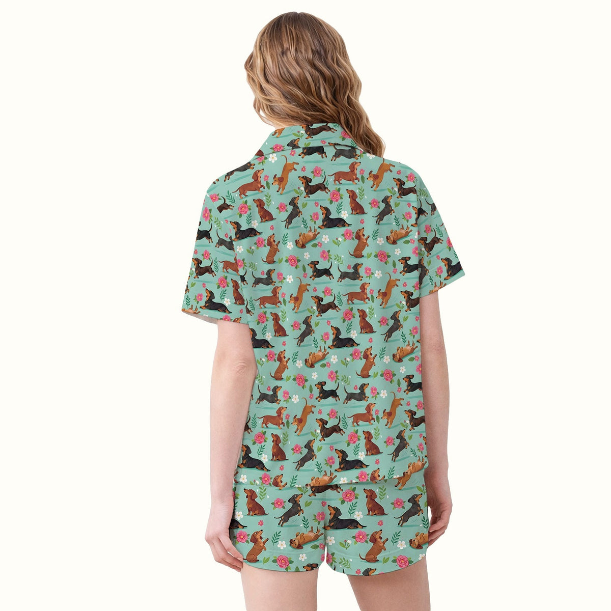 Floral Dachshund Puppy Pajama Set