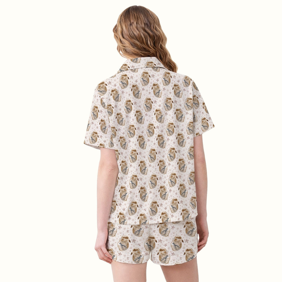 Sleeping Bunny Floral Meadow Nurse Pajama Set