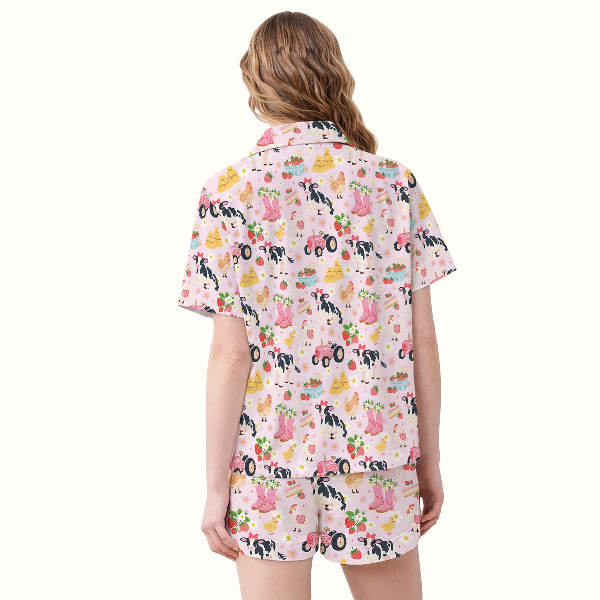 Farm Animals Strawberry Garden Pajama Set