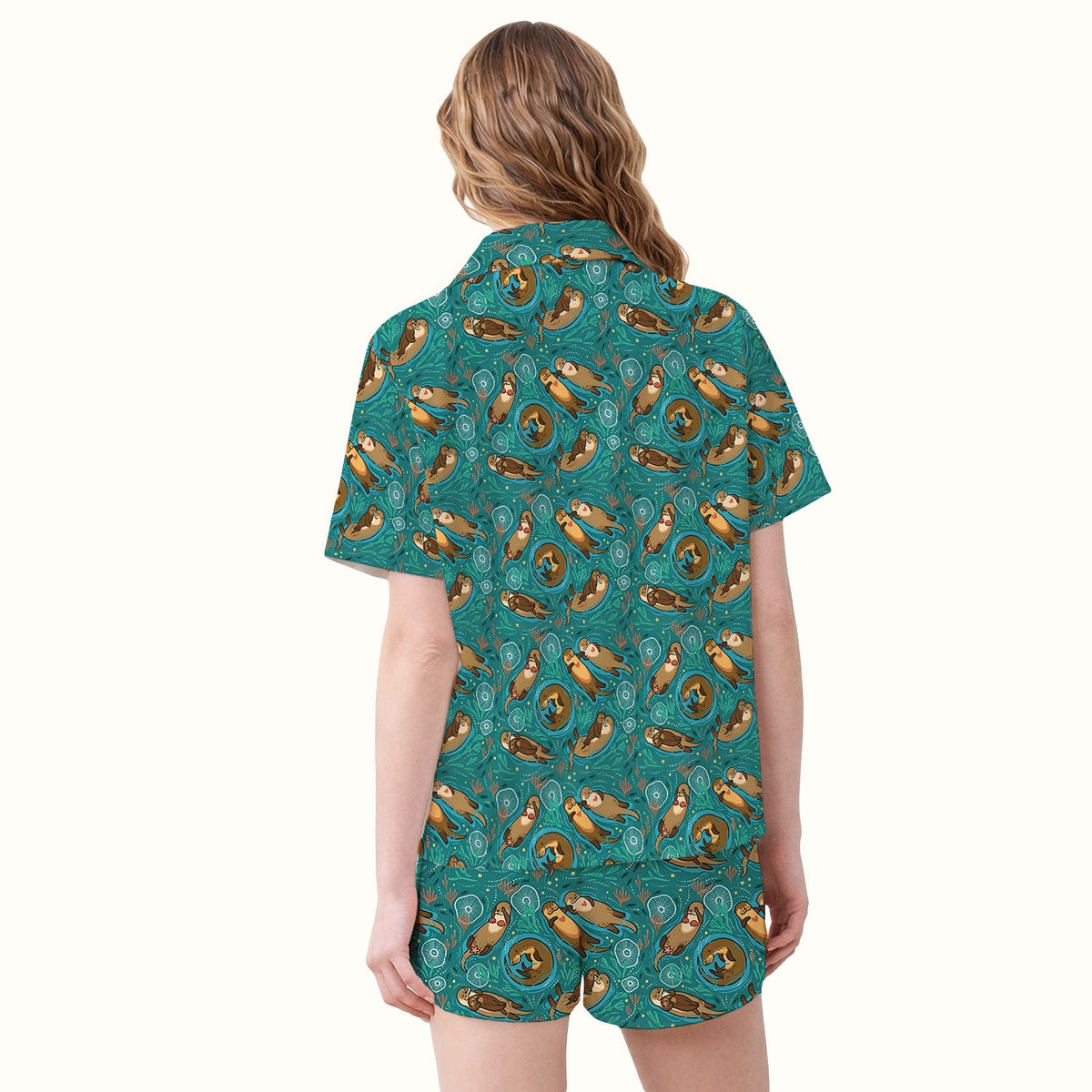 Sea Otter Floating Ocean Pajama Set