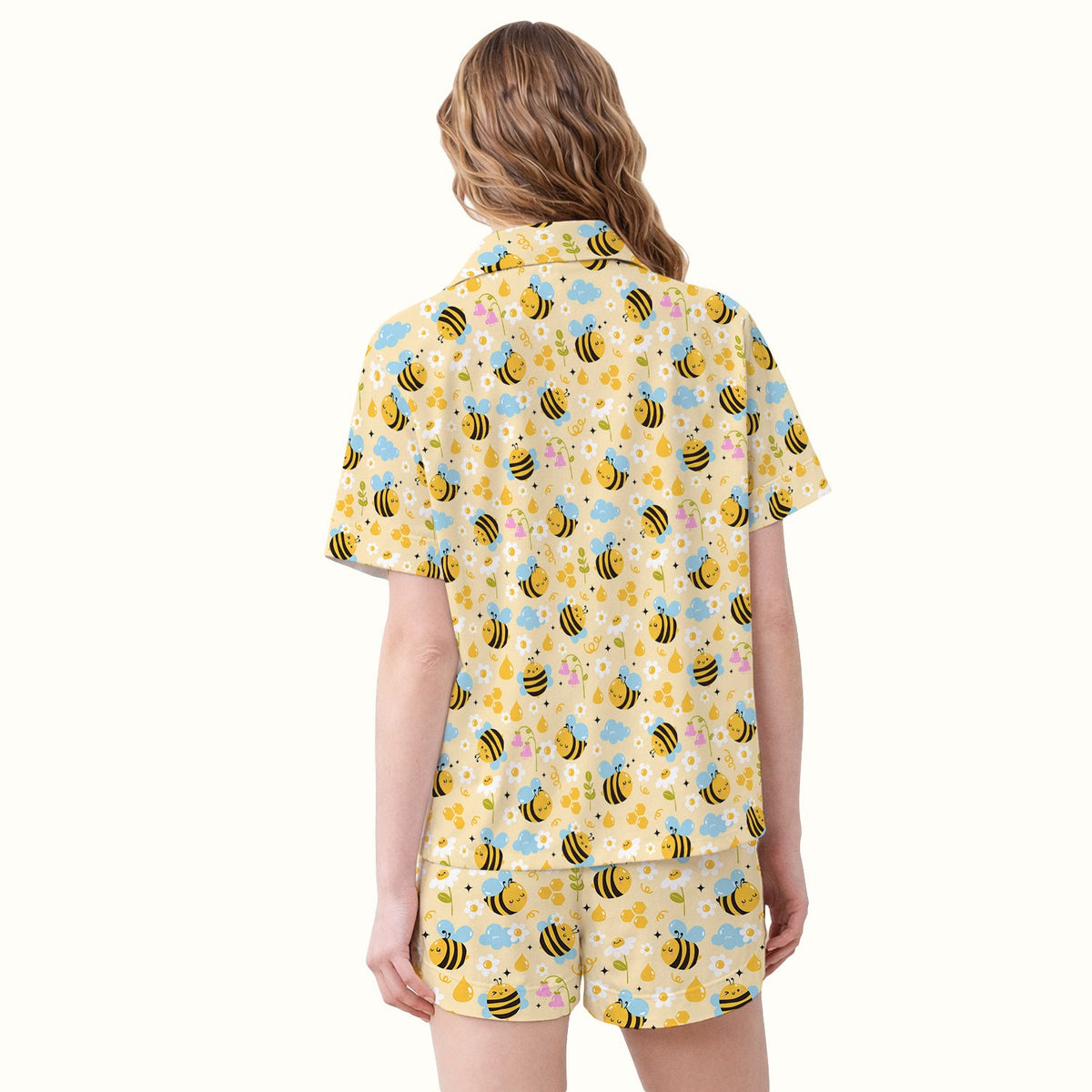 Honey Bee Flower Cloud Pajama Set For Nurse