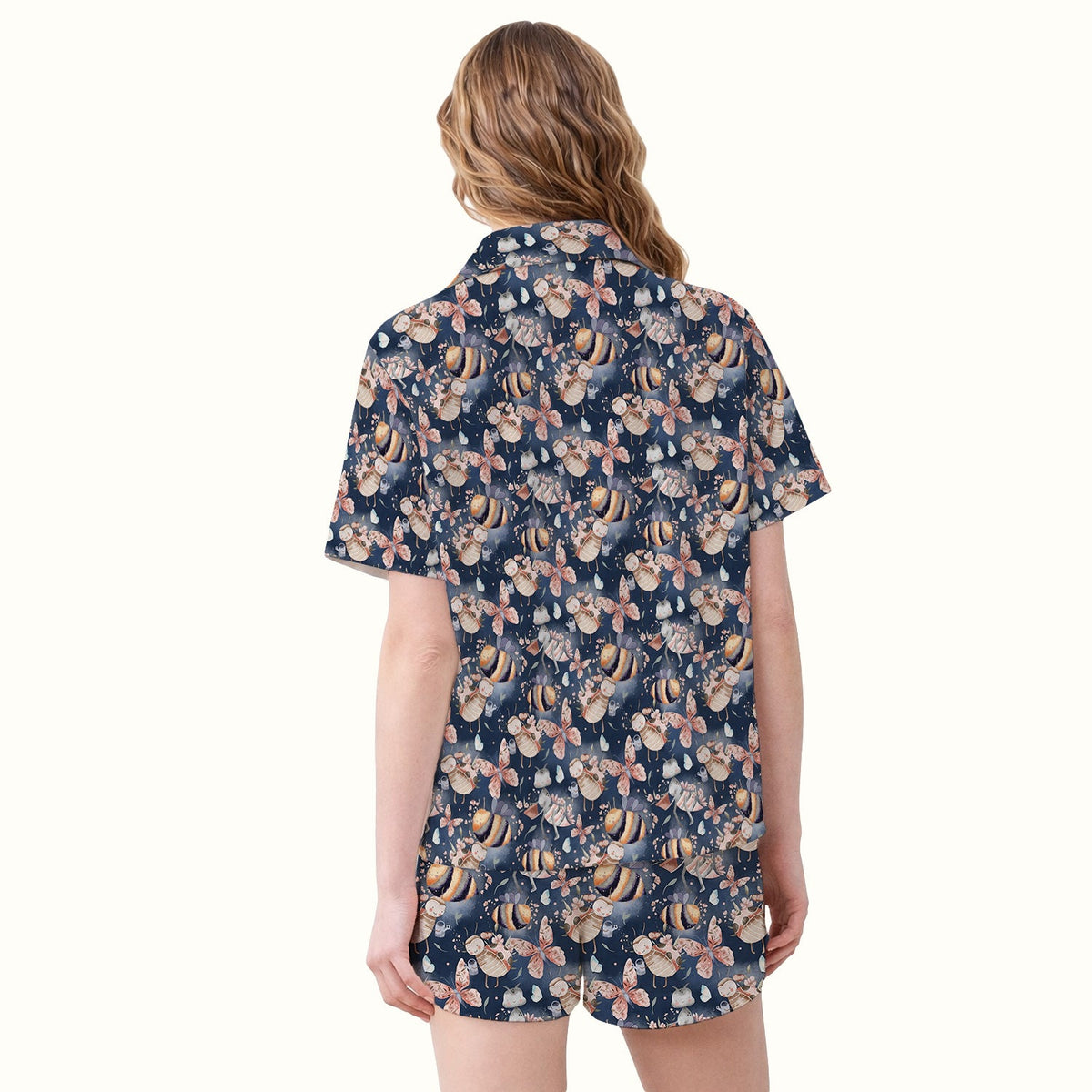 Whimsical Bee Fairy Garden Nurse Pajama Set
