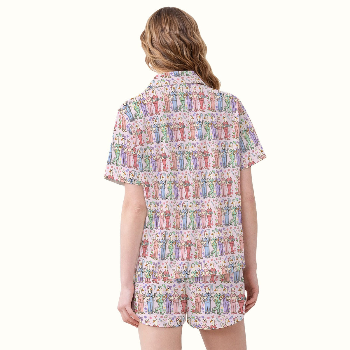Goose Characters Floral Pajama Set
