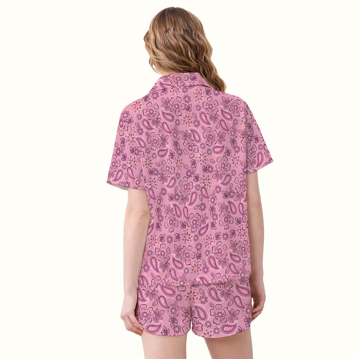 Pink Paisley Floral Pajama Set