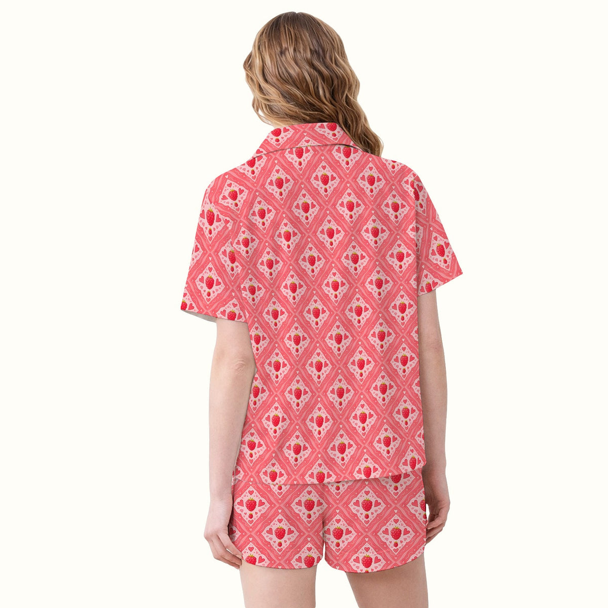 Raspberry Heart Diamond Nurse Pajama Set
