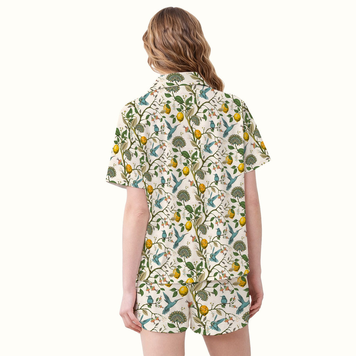 Hummingbird Lemon Floral Pajama Set