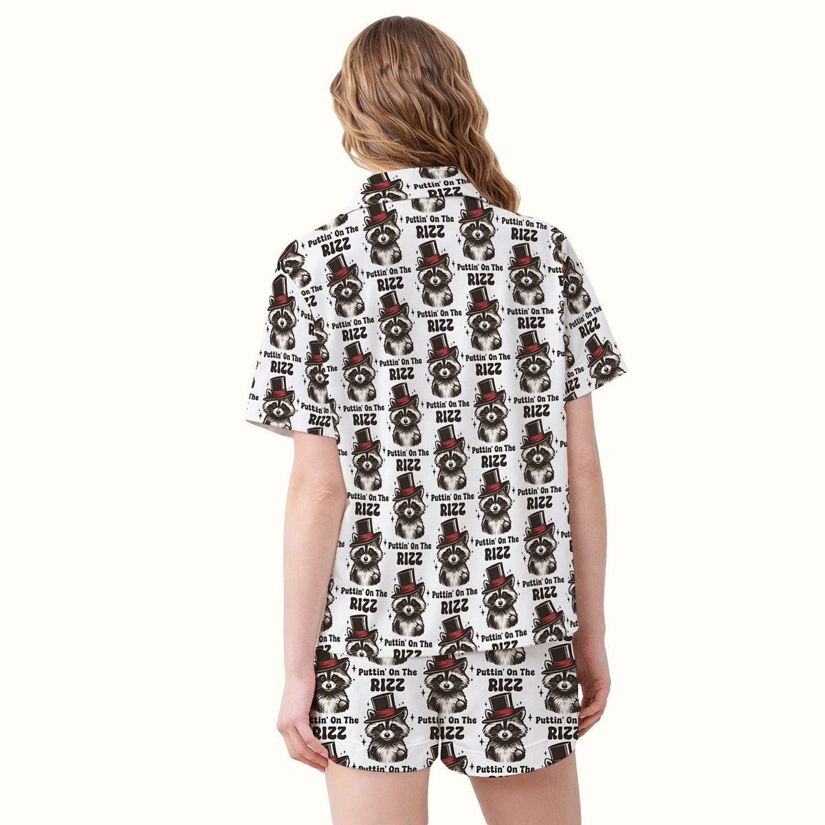 Raccoon Top Hat Rizz Pajama Set