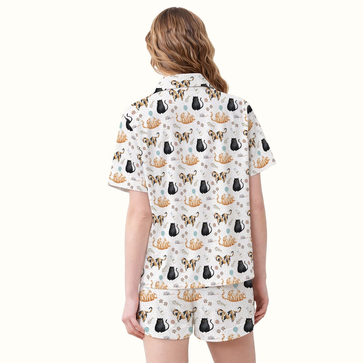 Cat Yarn Paw Nurse Pajama Set