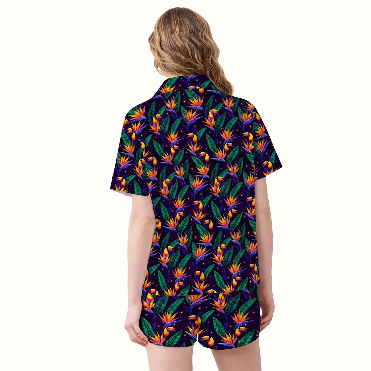 Tropical Toucan Paradise Leaves Pajama Set