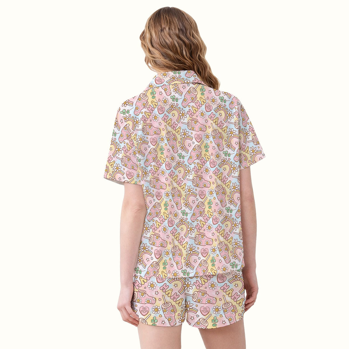 Sweet Nurse Mama Daisy Rainbow Pajama Set