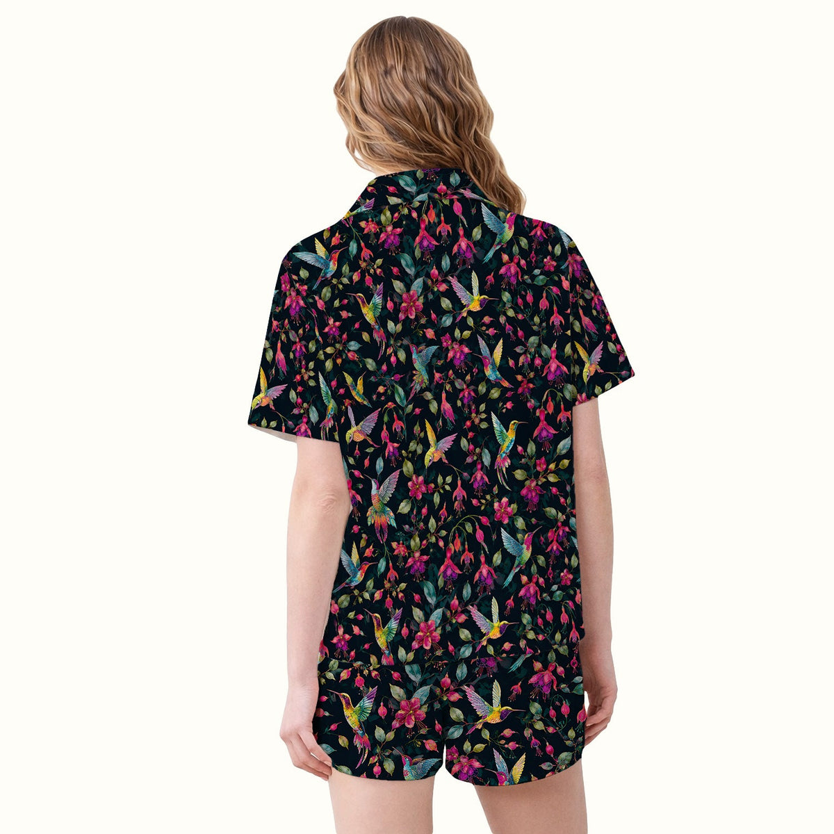 Hummingbird Fuchsia Bloom Pajama Set For Nurse