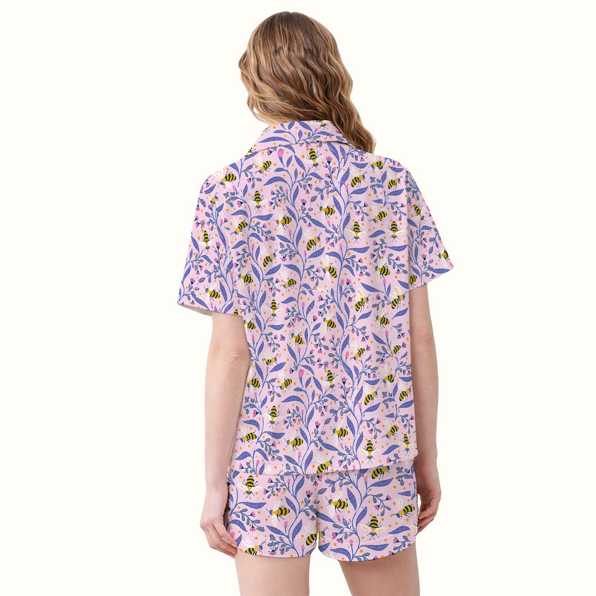 Cute Bumble Bee Floral Pajama Set