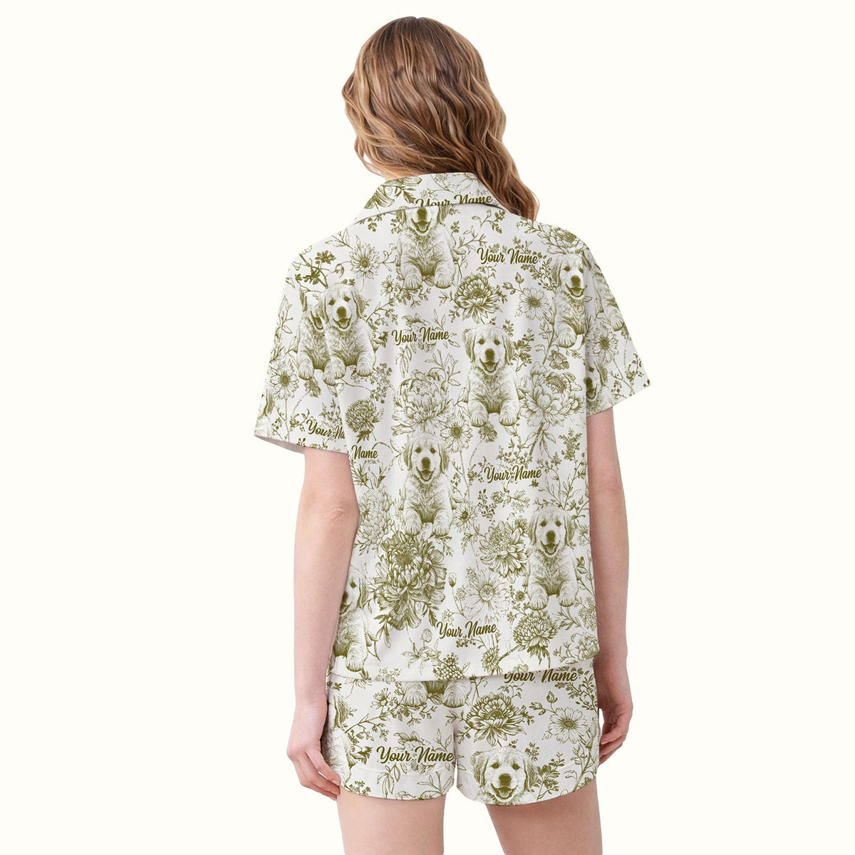 Personalized Pet Photo Floral Pajama Set