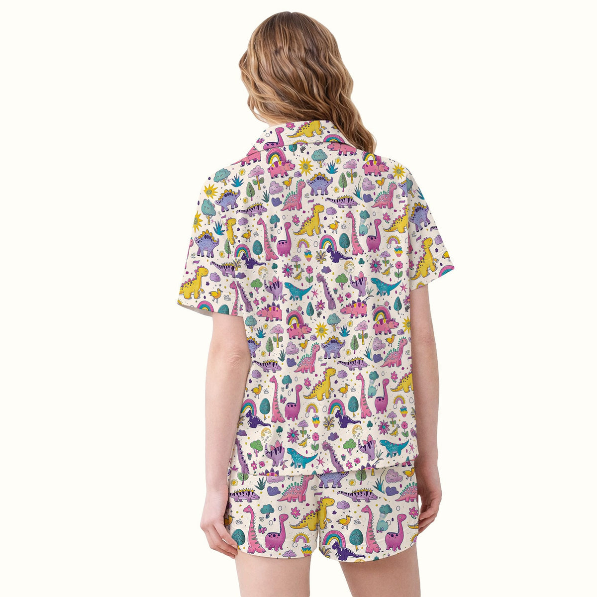 Dinosaur Rainbow Nurse Pajama Set