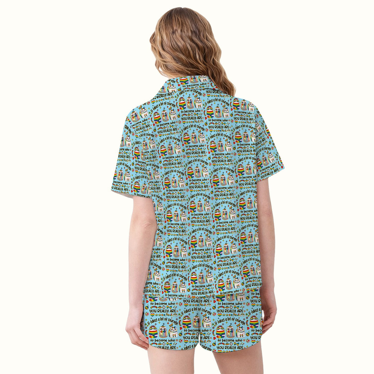 Nurse Rainbow Cat Courage Pajama Set