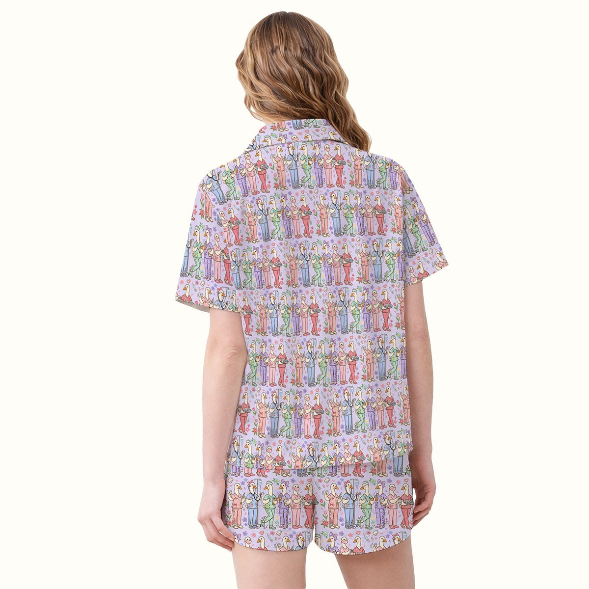 Goose Characters Floral Pajama Set