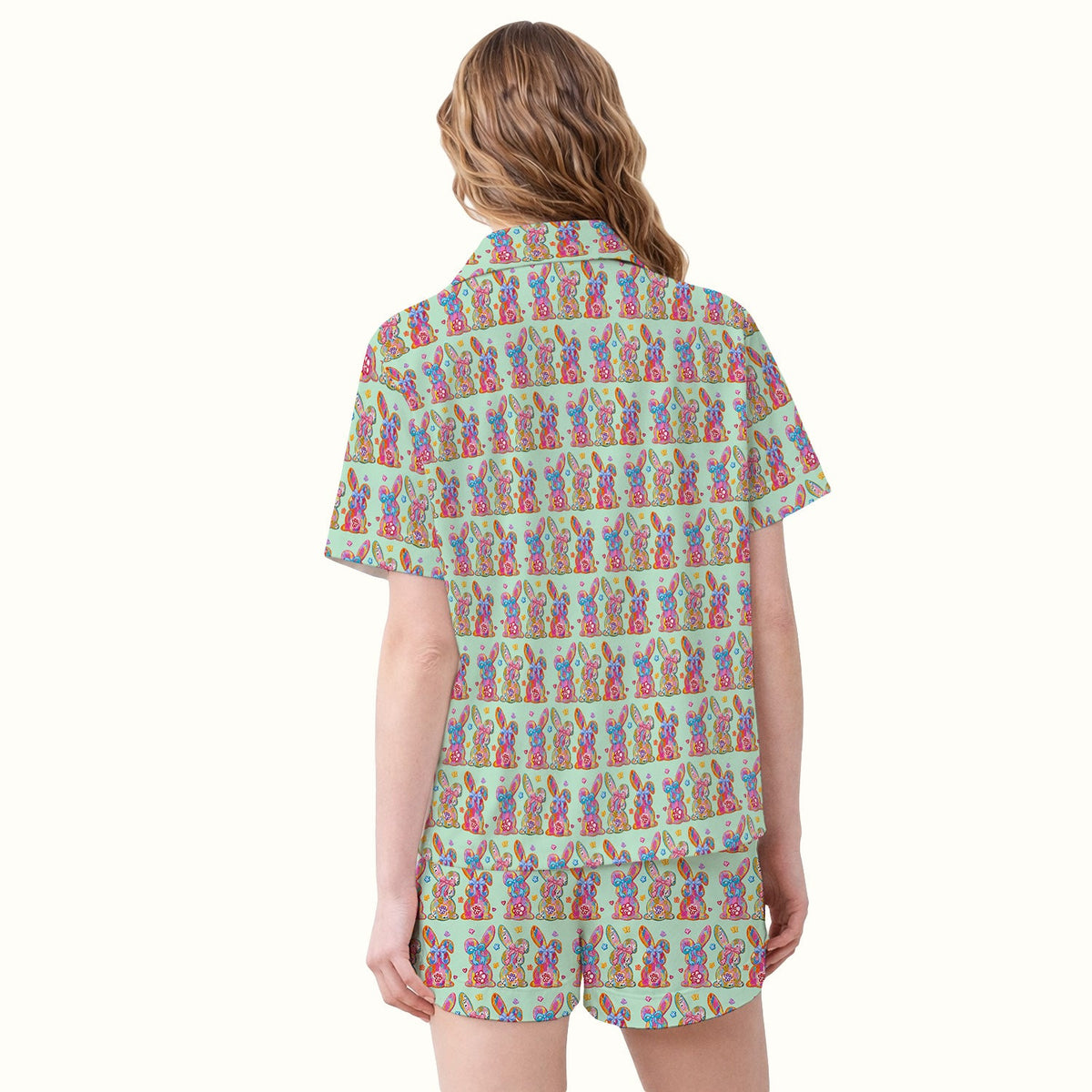 Pastel Bunny Floral Pajama Set