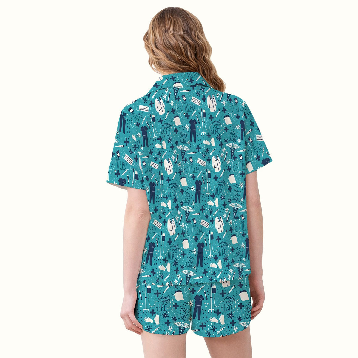 Nurse Quote Care Message Grey Teal Pajama Set