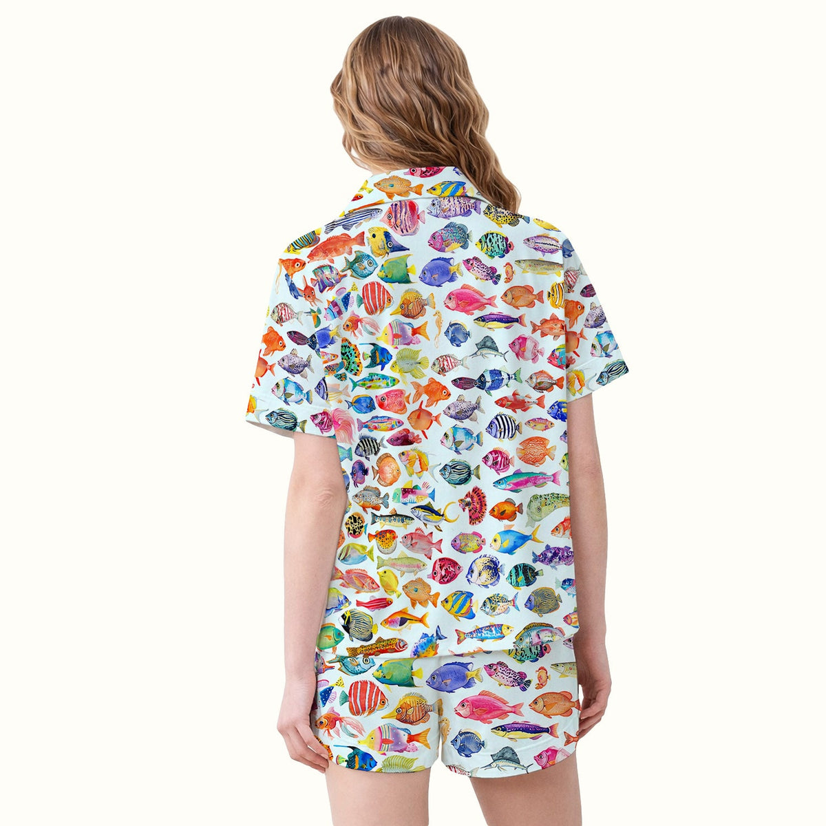 Colorful Tropical Fish Print Pajama Set