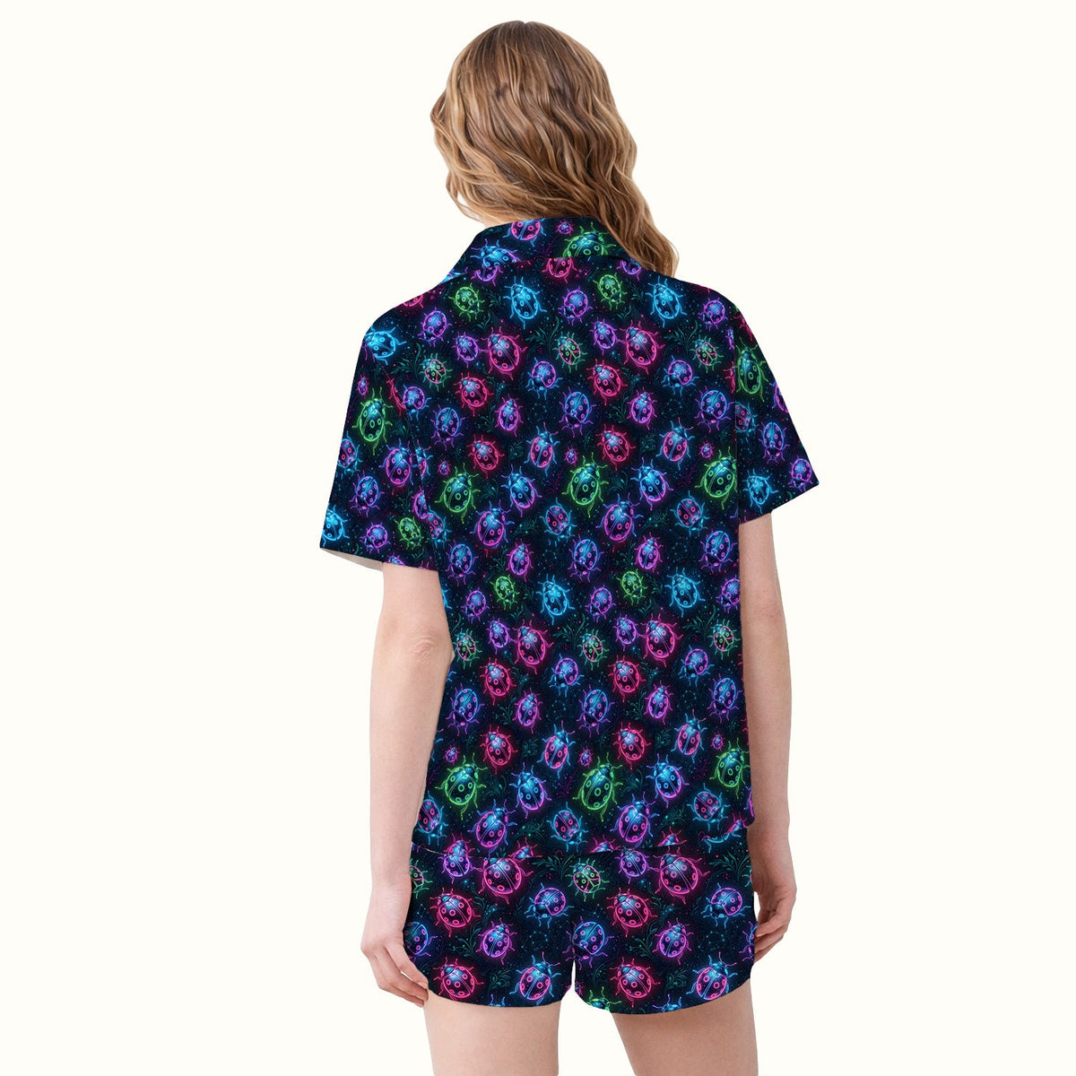 Colorful Neon Ladybug Pajama Set