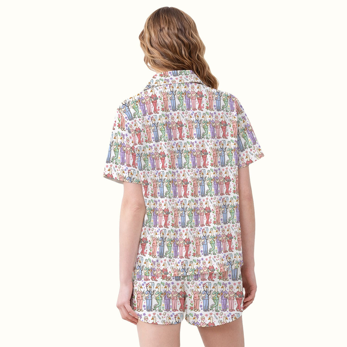 Goose Characters Floral Pajama Set