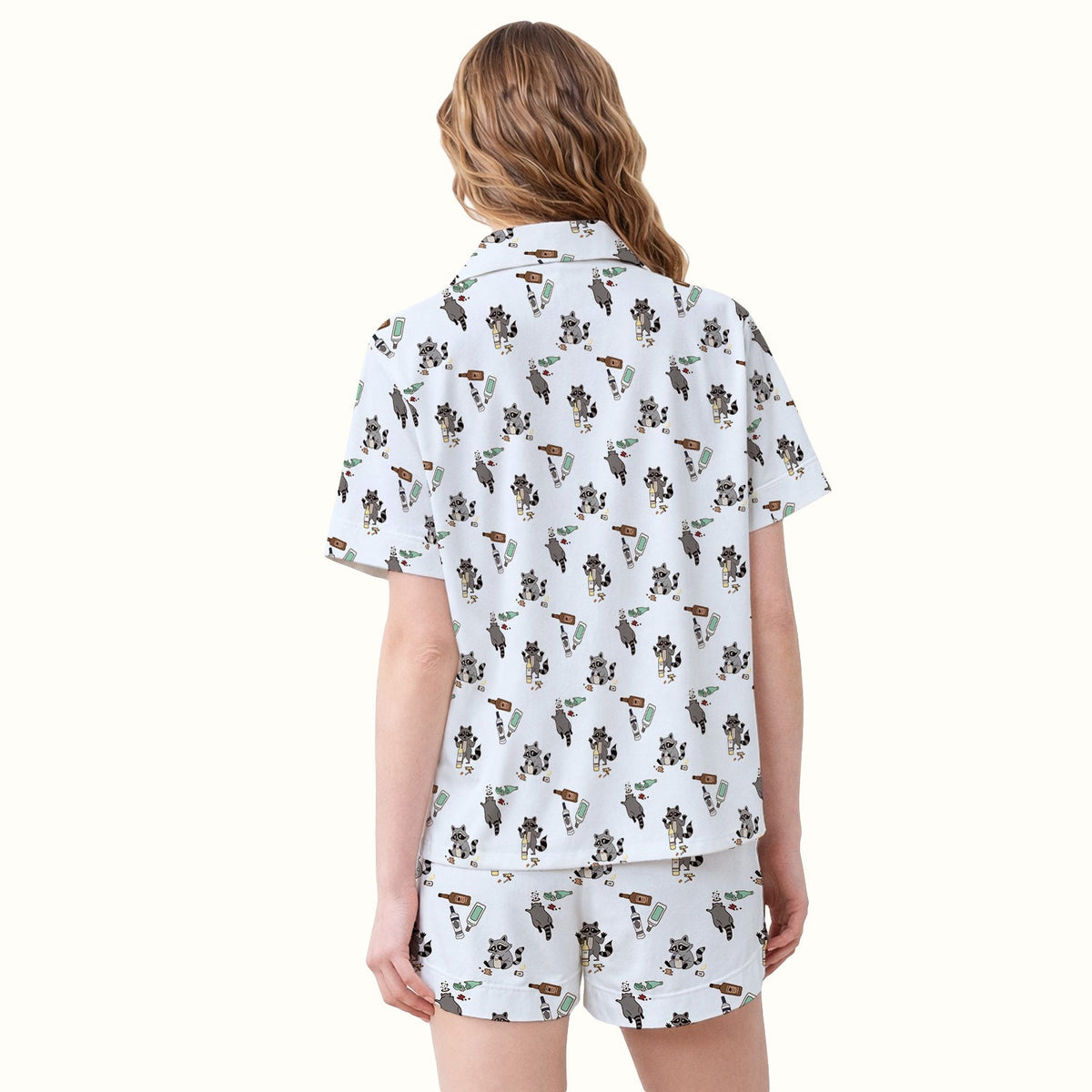 Messy Drunk Raccoon Pajama Set