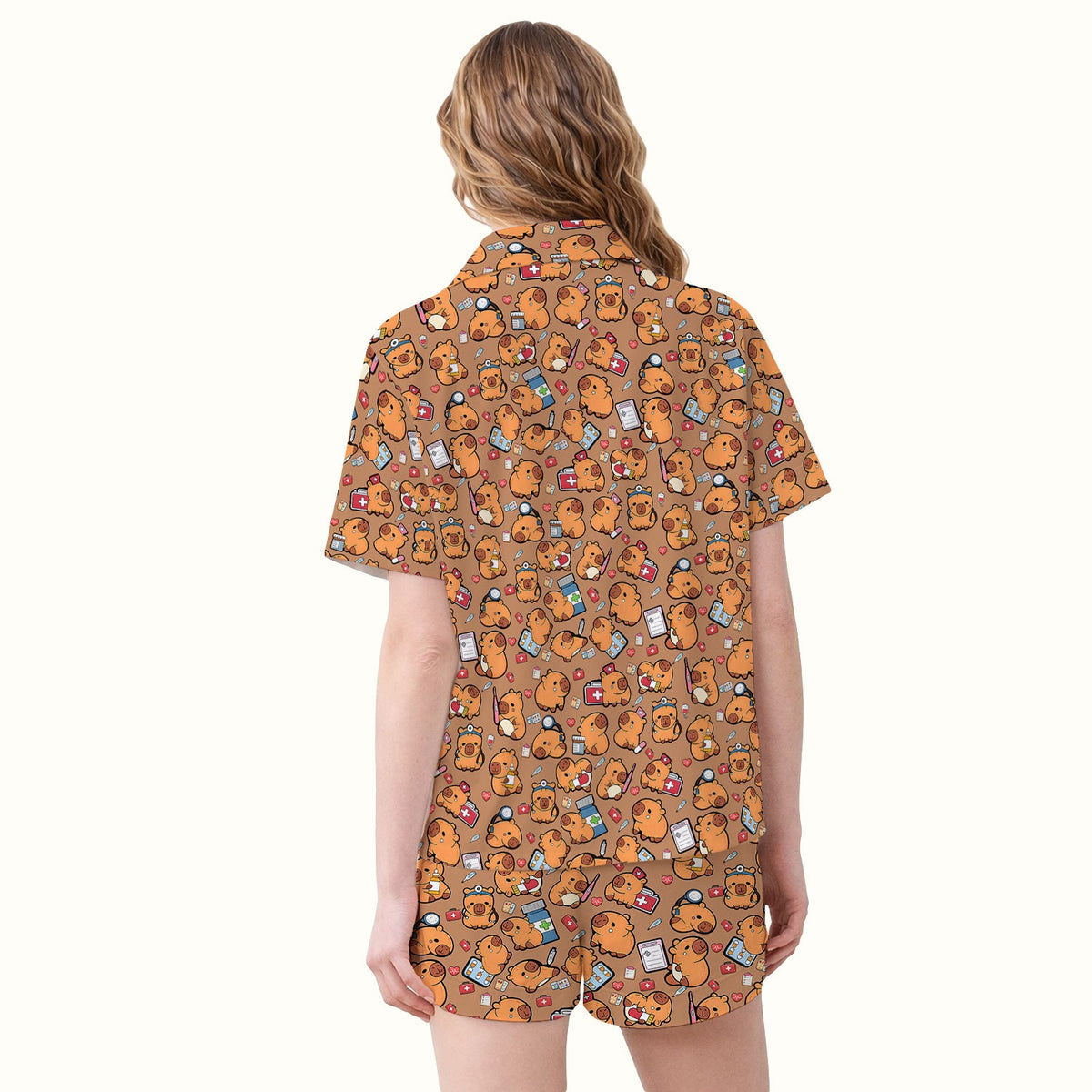 Capybara Stethoscope Medical Tools Nurse Pajama Set