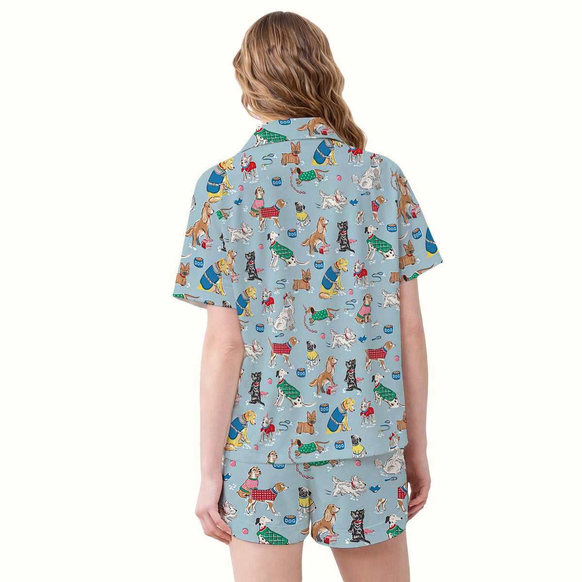 Dog Sweater Playing Ball Nurse Pajama Set