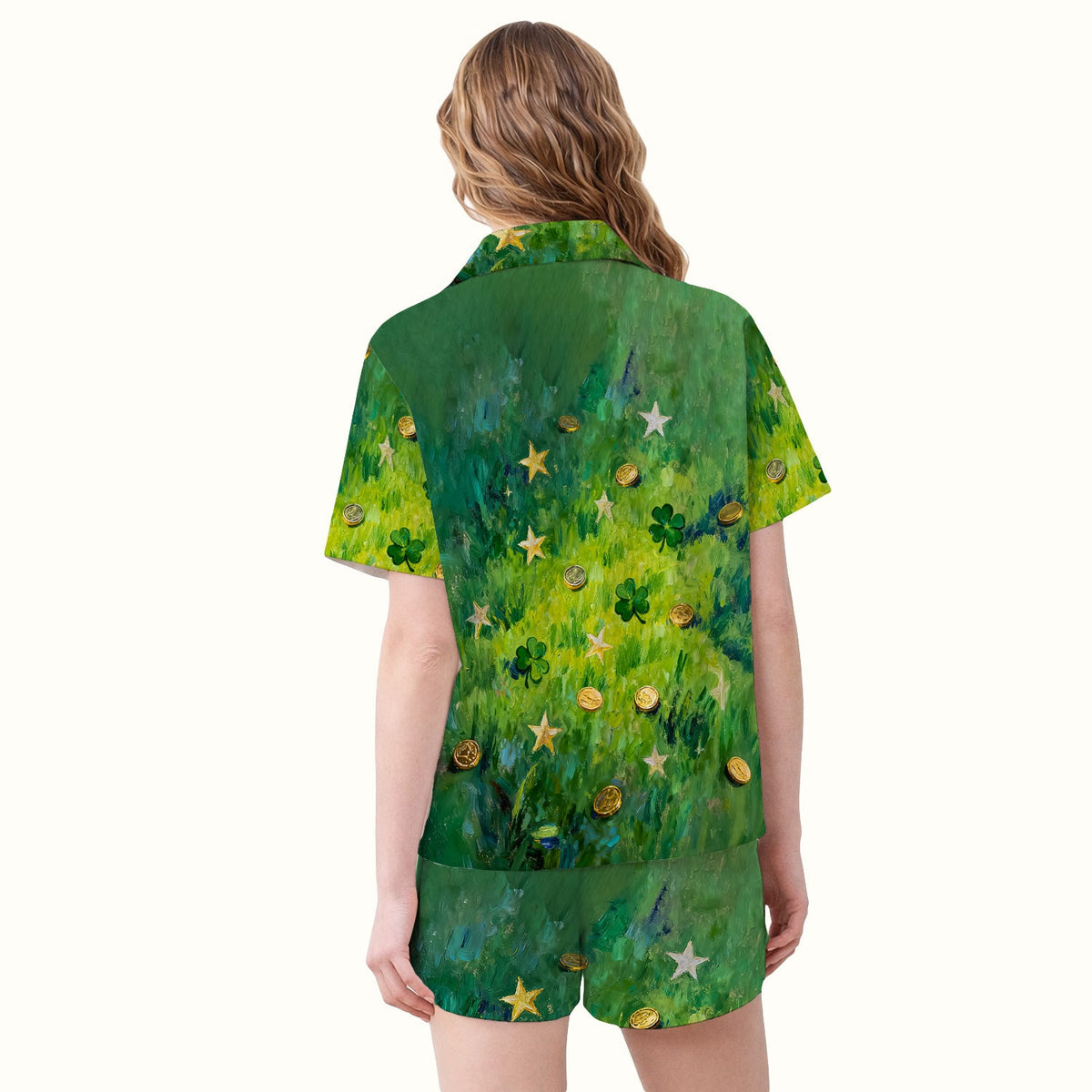 St Patrick Lucky Shamrock Heart Pajama Set
