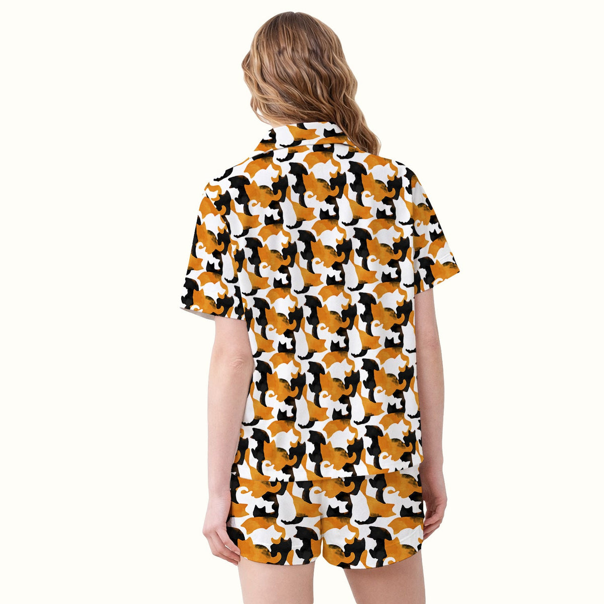 Calico Cat Silhouette Nurse Pajama Set