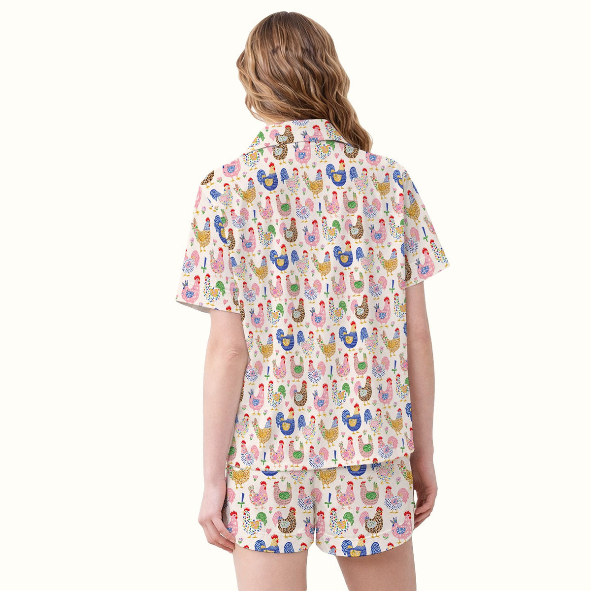 Colorful Chicken Farm Pajama Set