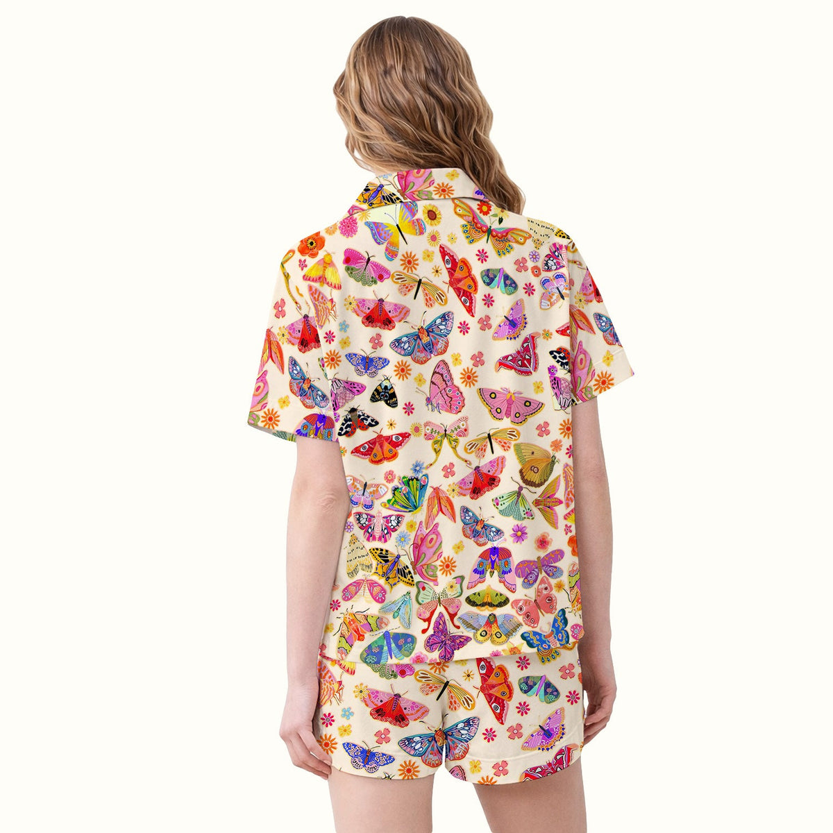 Colorful Butterfly Floral Pajama Set