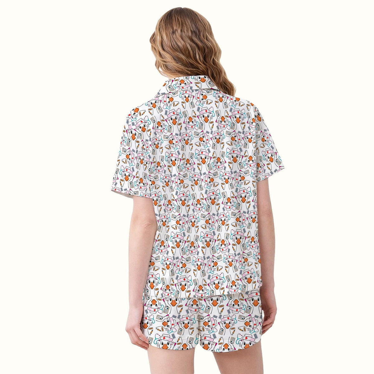 Duck Wearing Hat With Medical Tools Pajama Set