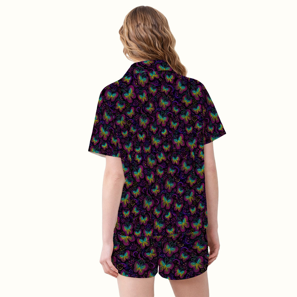 Neon Butterfly Swirl Pajama Set