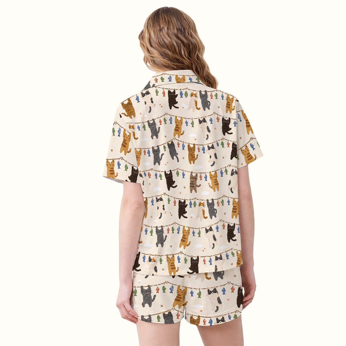 Hanging Cat Fishline Pajama Set