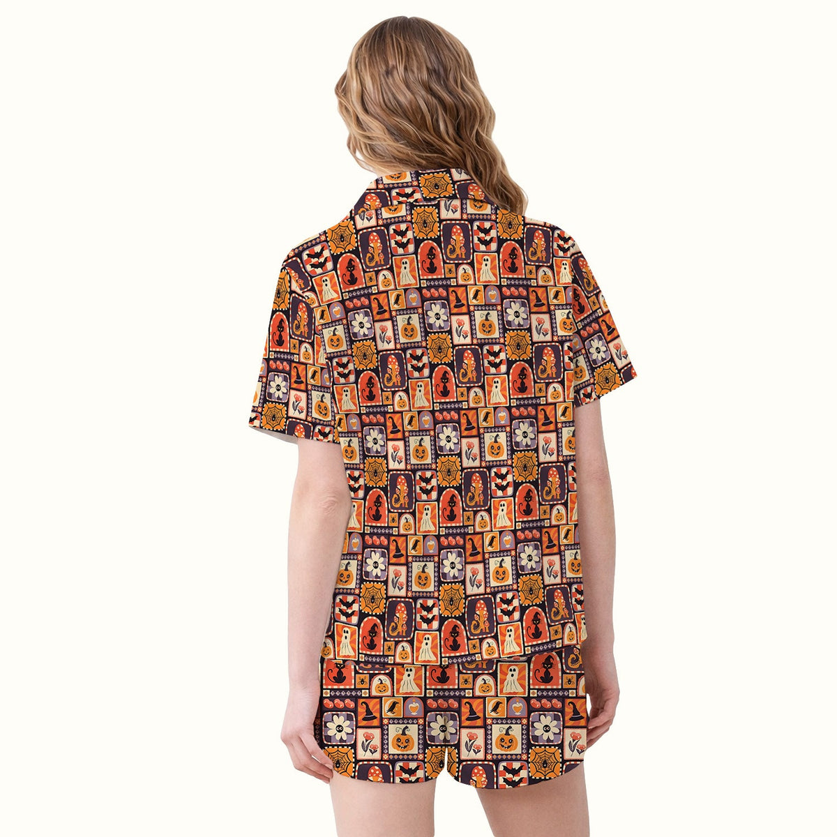 Retro Halloween Patchwork Pajama Set
