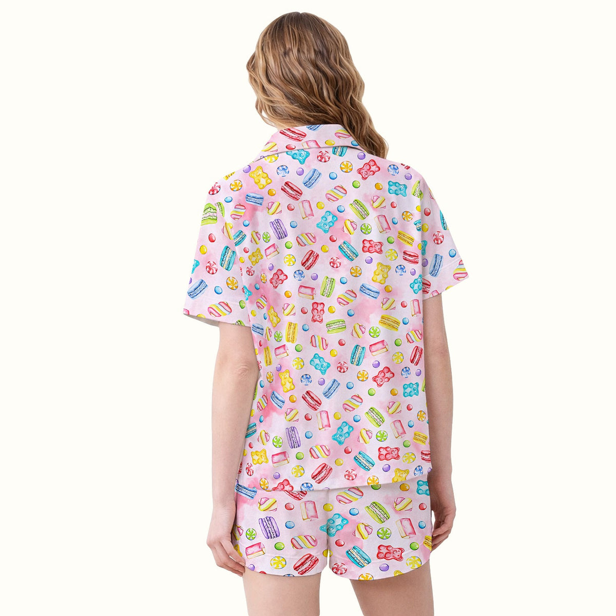 Candy and Macaron Nurse Pajama Set