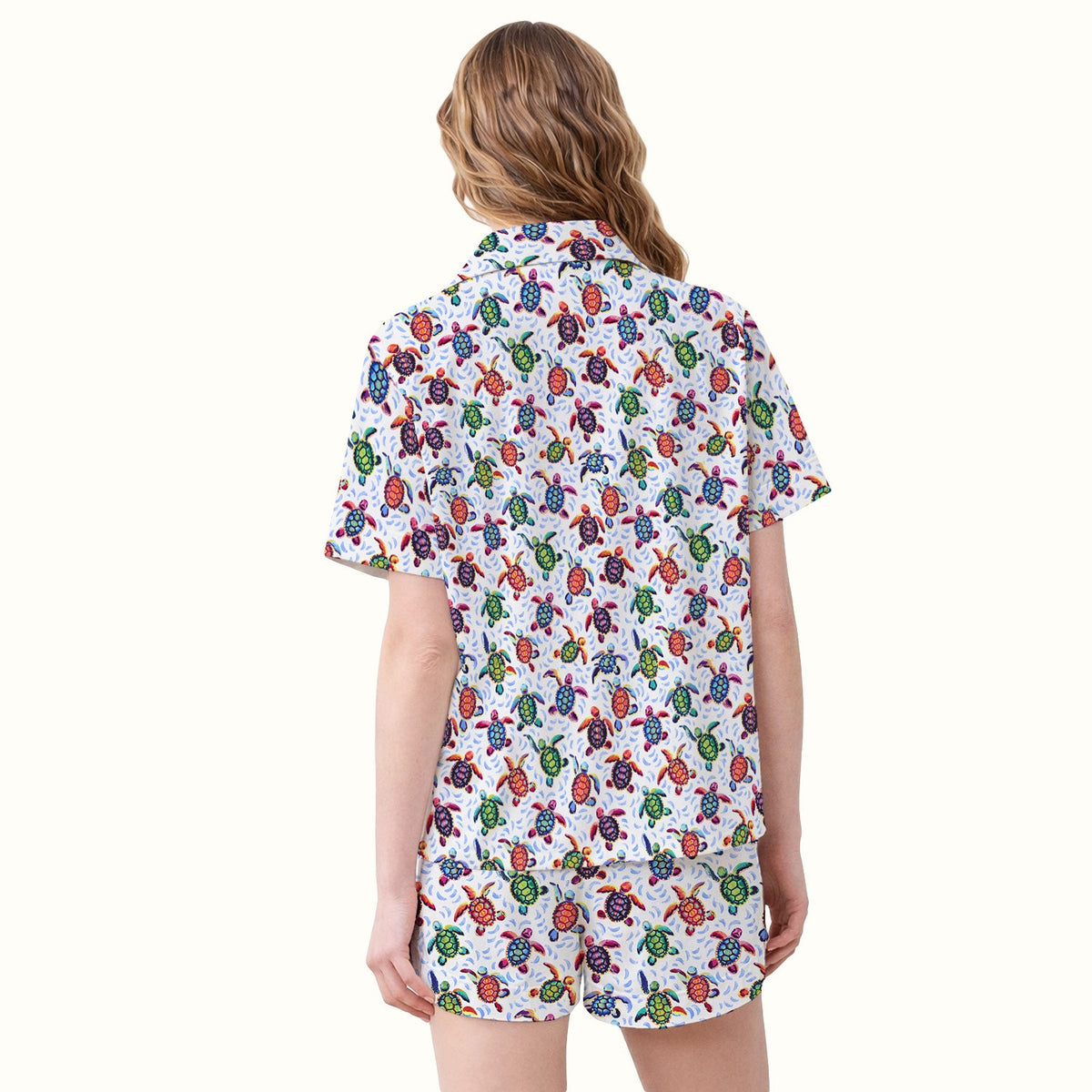 Colorful Sea Turtle Wave Pajama Set