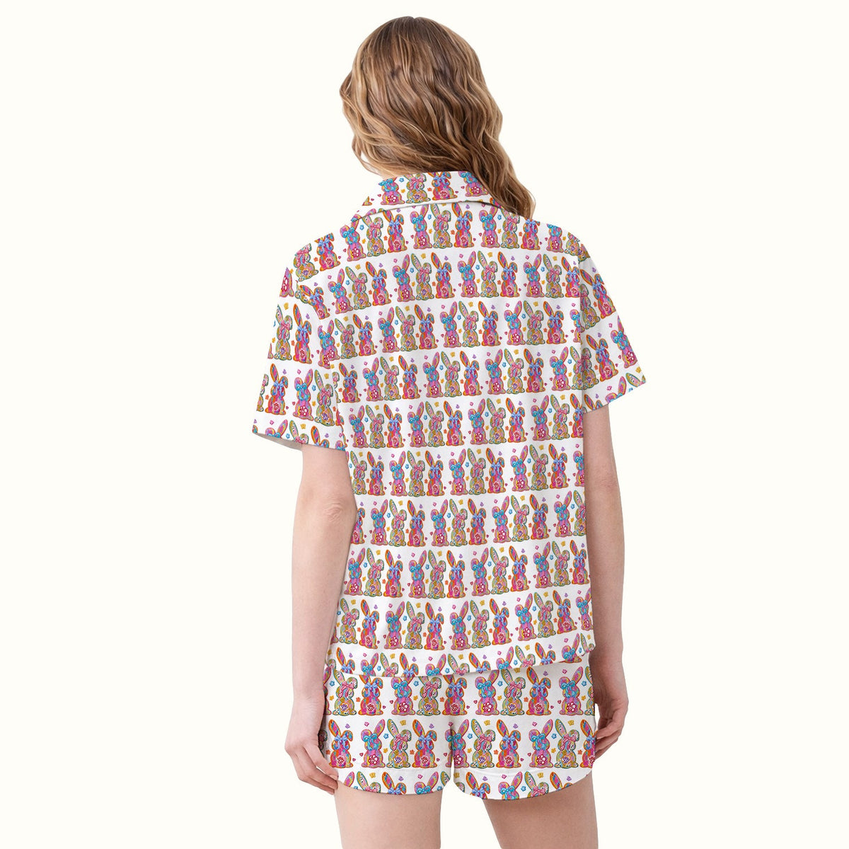 Pastel Bunny Floral Pajama Set