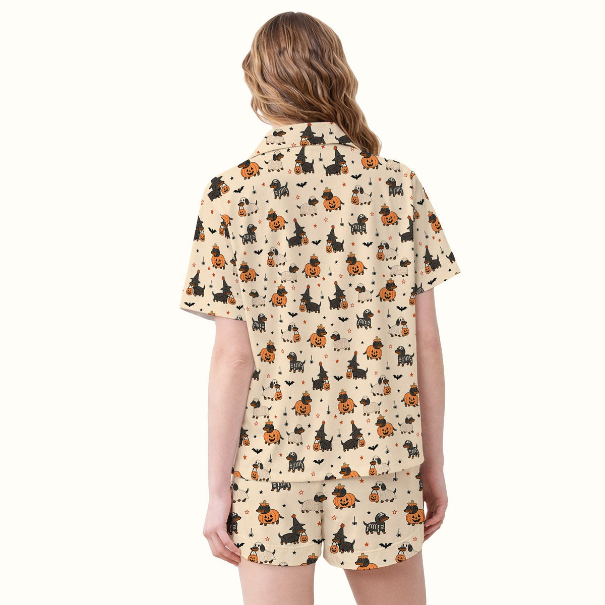 Dachshund Pattern Pajama Set - Halloween Gift For Nurse