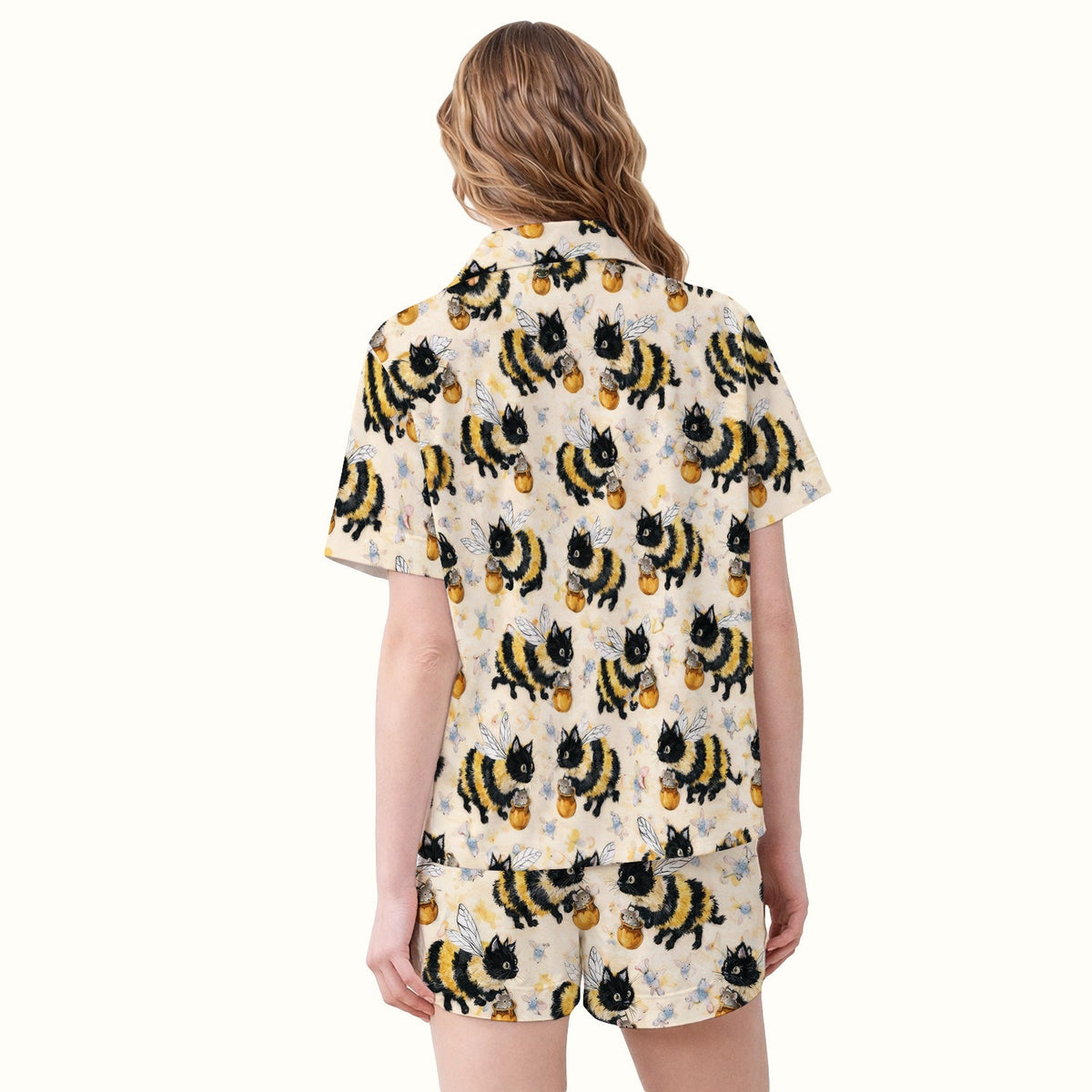 Adorable Bumblebee Cat Honey Jar Pajama Set