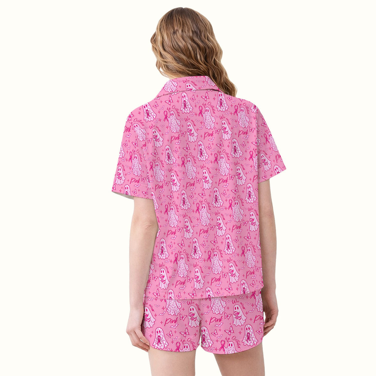 Pink Ribbon Ghost Pajama Set