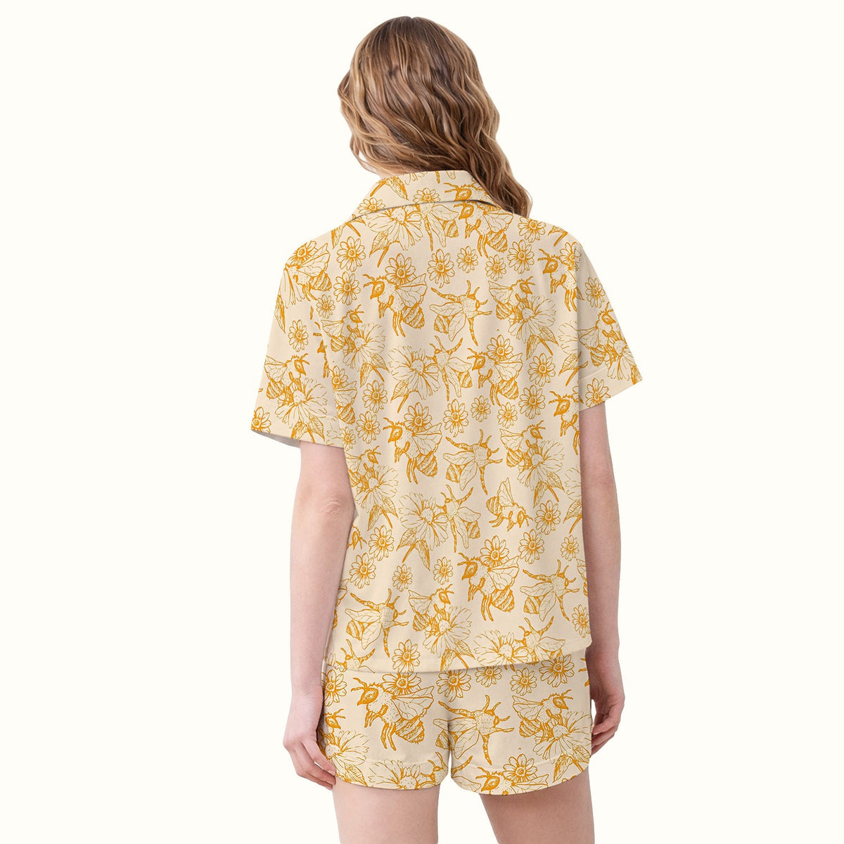 Honey Bee Flower Sketch Pajama Set