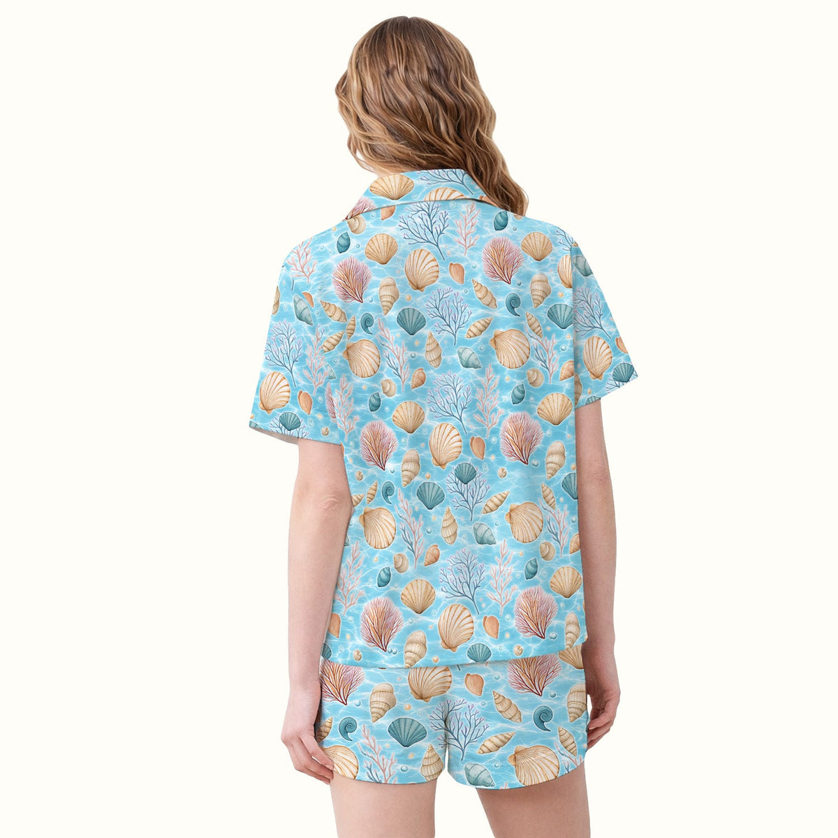Coastal Seashell And Coral Reef Pajama Set