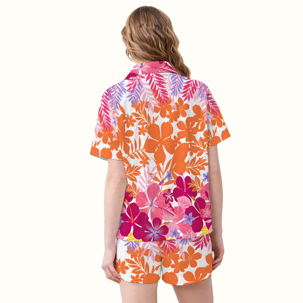 Tropical Hibiscus Bloom Nurse Pajama Set