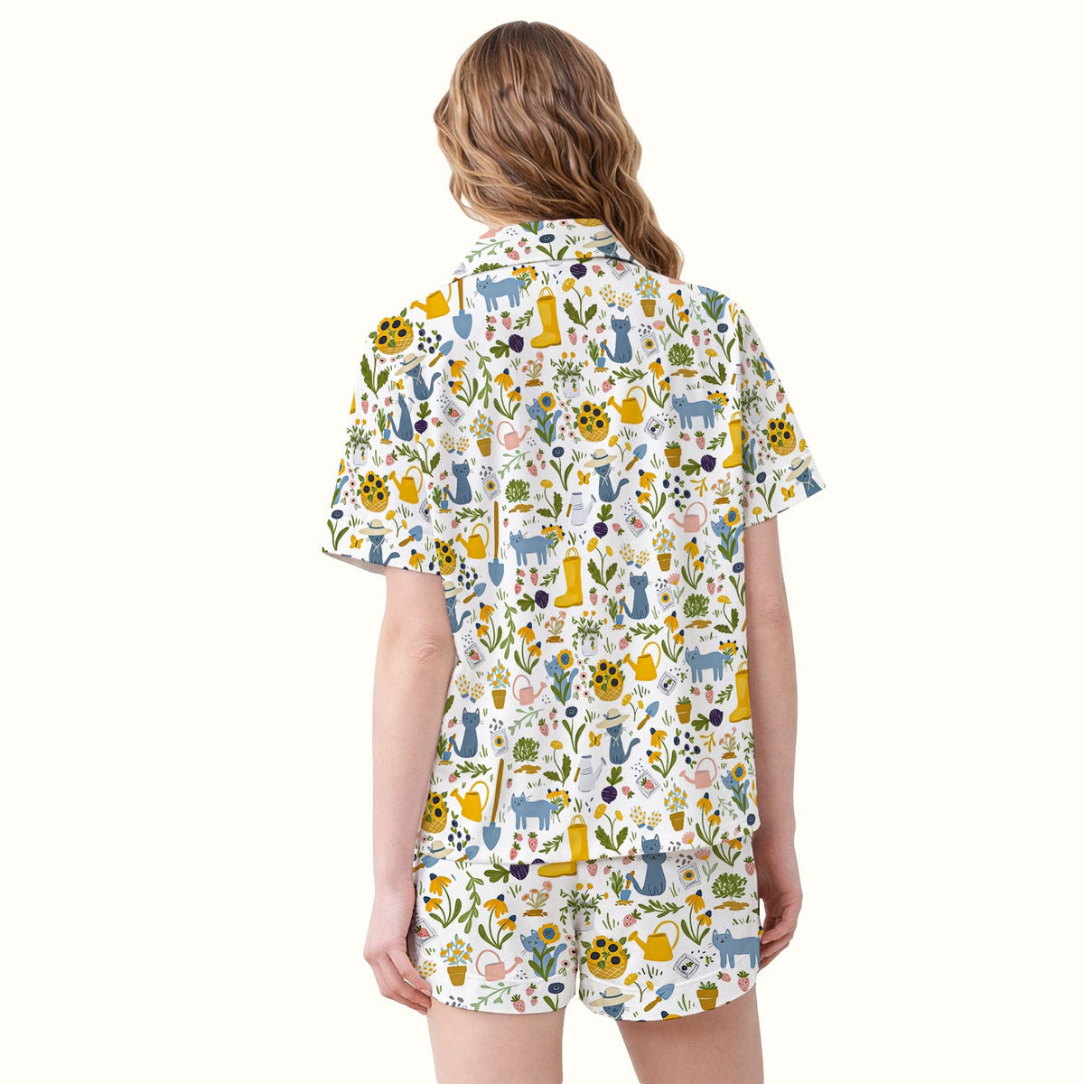 Cat Gardening Wildflower Nurse Pajama Set