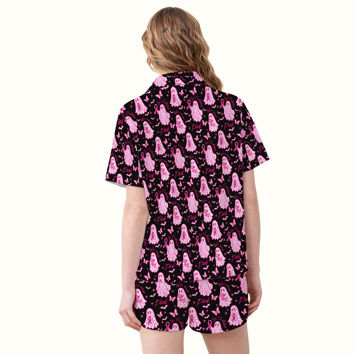Pink Ribbon Ghost Pajama Set