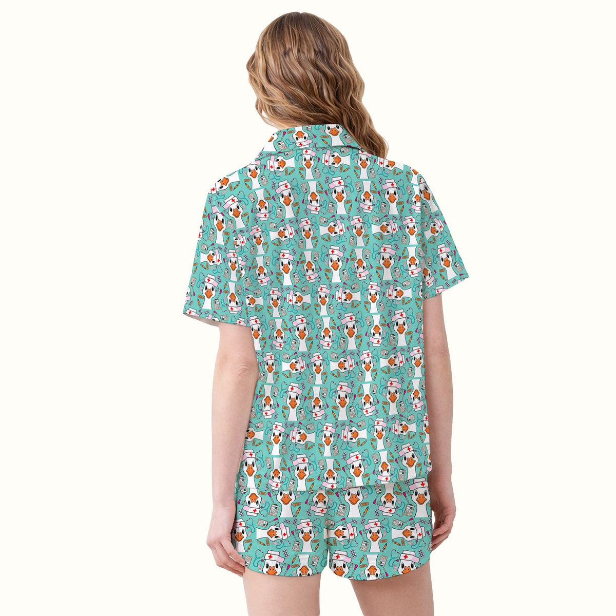 Duck Wearing Hat With Medical Tools Pajama Set