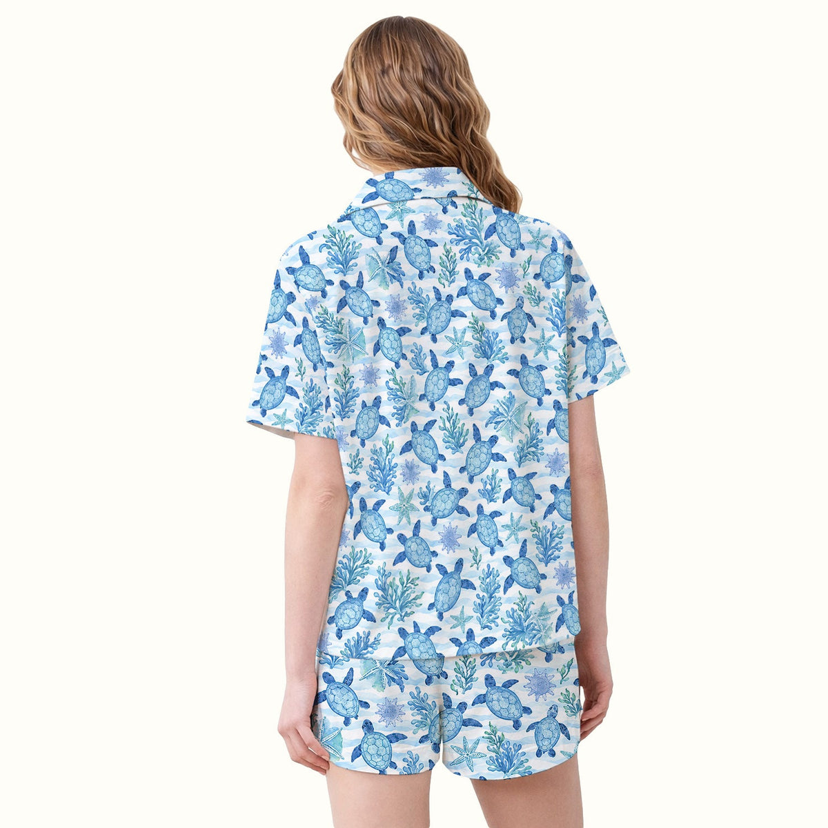Coastal Sea Turtle Coral Nurse Pajama Set
